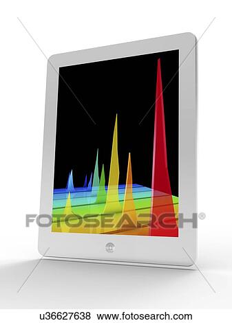 Tablet computer showing a chromatogram View Large Illustration Stock Illustration - Tablet computer showing a chromatogram. Fotosearch
