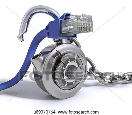 Unprotected network, conceptual artwork View Large Illustration Stock Illustration - Unprotected network, conceptual artwork. Fotosearch