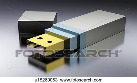 USB stick, artwork View Large Illustration Drawing - USB stick, artwork. Fotosearch