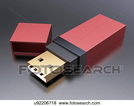 USB stick, artwork View Large Illustration Stock Illustration - USB stick, artwork. Fotosearch