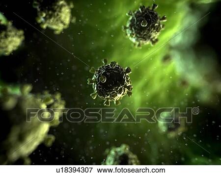 Stock Illustration - Viral infection, conceptual artwork. Fotosearch