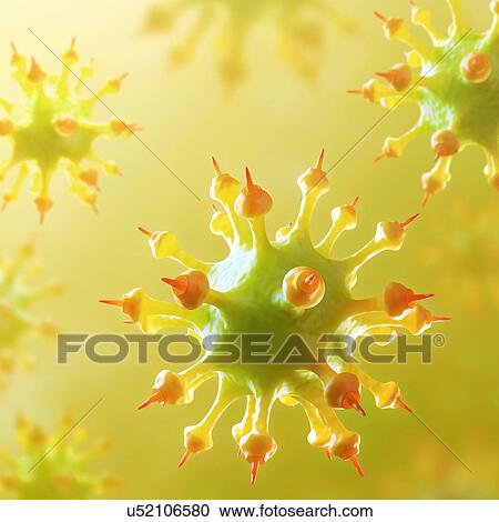 Clipart - Virus particles, artwork. Fotosearch