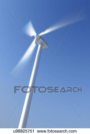 Wind turbine, artwork View Large Illustration Clip Art - Wind turbine, artwork. Fotosearch