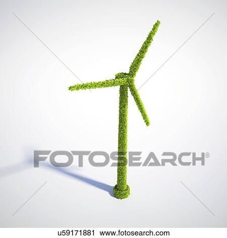 Clip Art - Wind turbine, conceptual artwork. Fotosearch