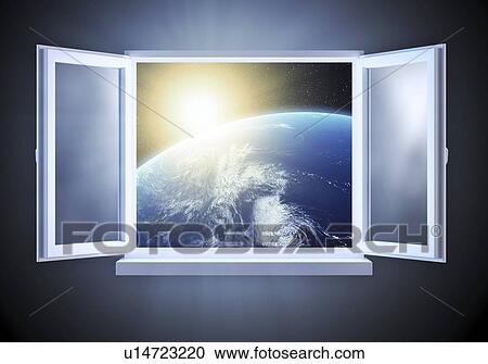 Window on the World, conceptual artwork View Large Illustration Clipart - Window on the World, conceptual artwork. Fotosearch