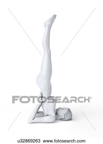 Drawing - Yoga, artwork. Fotosearch