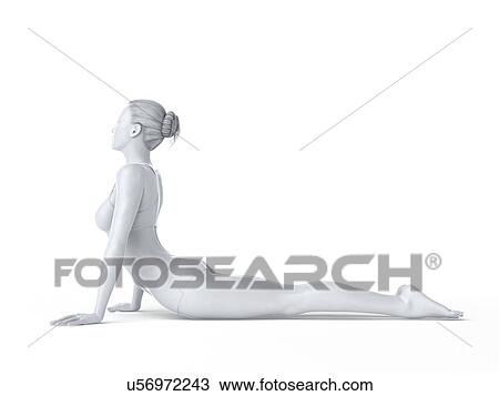 Drawing - Yoga, artwork. Fotosearch