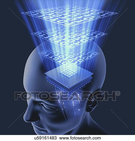 Drawing - Artificial intelligence, conceptual image. Fotosearch