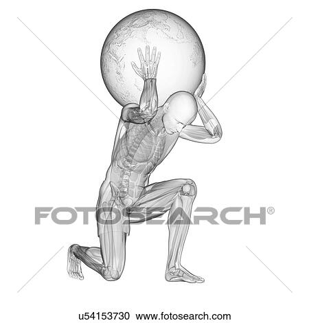 Atlas lifting globe, artwork View Large Illustration Clipart - Atlas lifting globe, artwork. Fotosearch