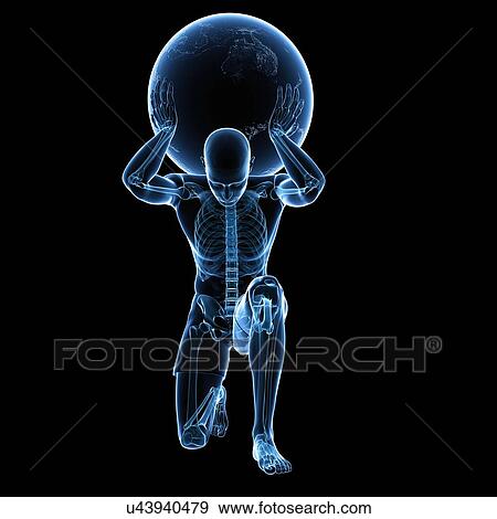 Atlas lifting globe, artwork View Large Illustration Stock Illustration - Atlas lifting globe, artwork. Fotosearch