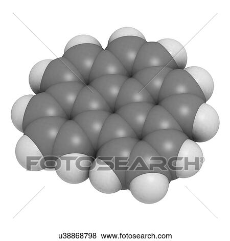 Stock Illustration - Benzoperylene molecular model. Fotosearch