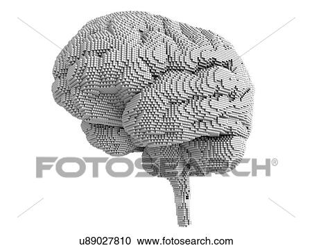 Brain pixelated, artwork View Large Illustration Clipart - Brain pixelated, artwork. Fotosearch