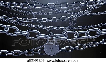 Chains and padlocks, artwork View Large Illustration Stock Illustration - Chains and padlocks, artwork. Fotosearch