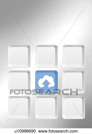 Clipart - Cloud computing, conceptual artwork. Fotosearch