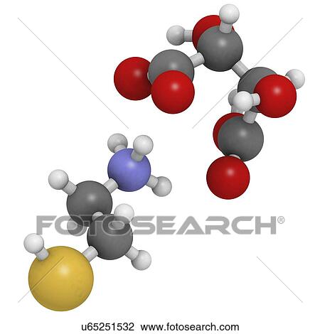 Cysteamine bitartrate drug molecule View Large Illustration Drawing - Cysteamine bitartrate drug molecule. Fotosearch