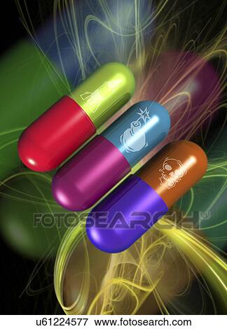 Designer drugs, conceptual artwork View Large Illustration Stock Illustration - Designer drugs, conceptual artwork. Fotosearch