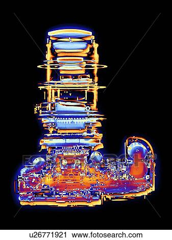 Clip Art - Digital SLR camera, coloured X-ray. Fotosearch