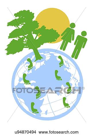 Ecological footprint, conceptual artwork View Large Illustration Stock Illustration - Ecological footprint, conceptual artwork. Fotosearch