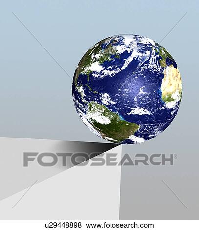 Stock Illustration - Environmental tipping point, artwork. Fotosearch