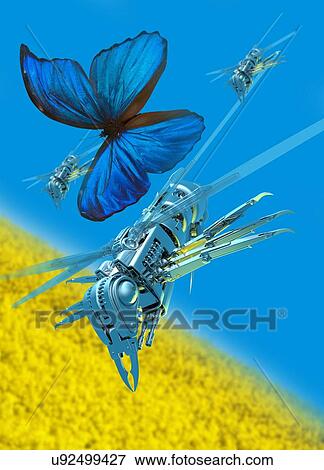 Flying nanomachine, artwork View Large Illustration Stock Illustration - Flying nanomachine, artwork. Fotosearch