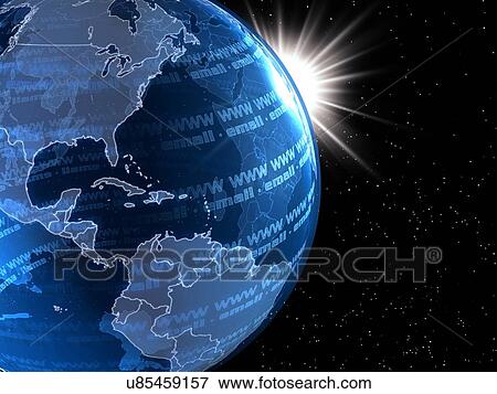 Global communication, conceptual artwork View Large Illustration Stock Illustration - Global communication, conceptual artwork. Fotosearch