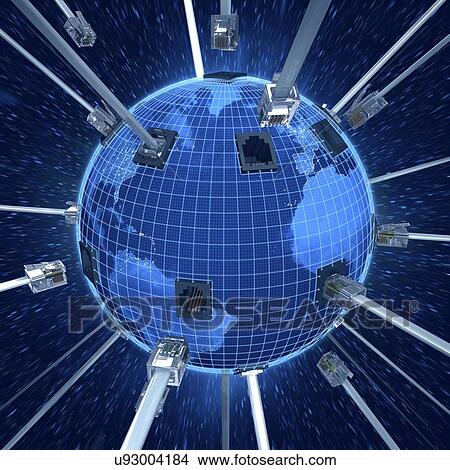Stock Illustration - Global connectivity, artwork. Fotosearch