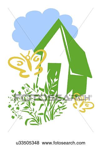 Stock Illustration - Green living, conceptual artwork. Fotosearch