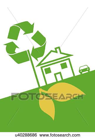 Stock Illustration - Green living, conceptual artwork. Fotosearch