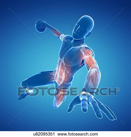 Handball player, artwork View Large Illustration Clip Art - Handball player, artwork. Fotosearch