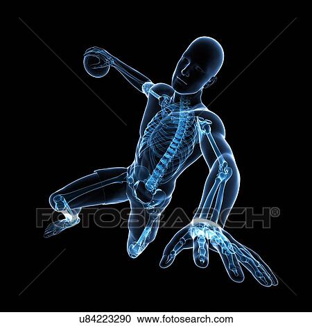 Clipart - Handball player, artwork. Fotosearch