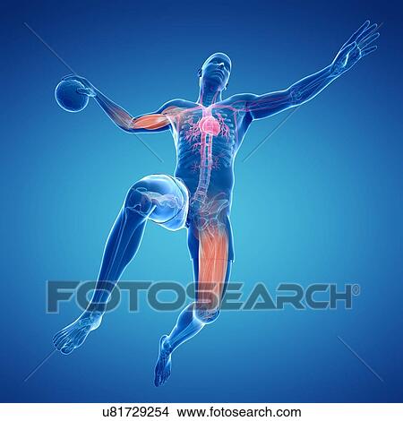 Stock Illustration - Handball player, artwork. Fotosearch