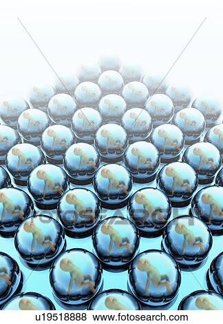 Stock Illustration - Human cloning, conceptual artwork. Fotosearch