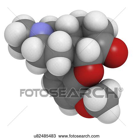 Drawing - Hydrocodone opioid analgesic drug. Fotosearch