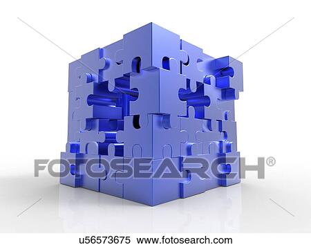 Jigsaw puzzle cube, artwork View Large Illustration Stock Illustration - Jigsaw puzzle cube, artwork. Fotosearch