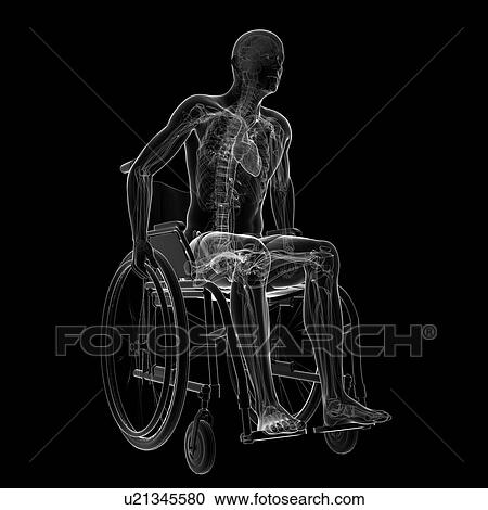 Man in a wheelchair, artwork View Large Illustration Clipart - Man in a wheelchair, artwork. Fotosearch