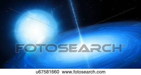 Clipart - Microquasar X-ray binary system. Fotosearch