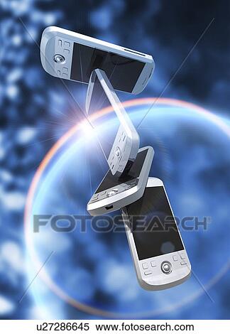 Mobile phones, artwork View Large Illustration Stock Illustration - Mobile phones, artwork. Fotosearch