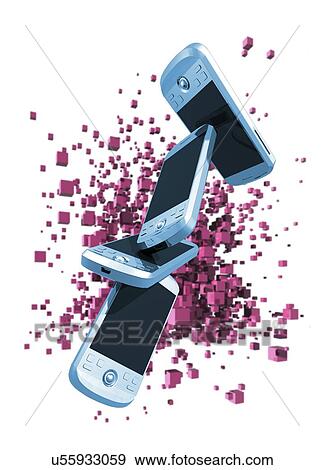 Mobile phones, artwork View Large Illustration Stock Illustration - Mobile phones, artwork. Fotosearch