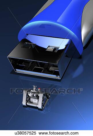 Nanomachine and USB drive, artwork View Large Illustration Stock Illustration - Nanomachine and USB drive, artwork. Fotosearch