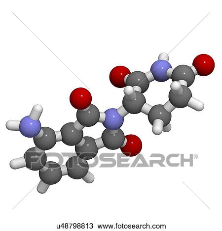 Pomalidomide cancer drug View Large Illustration Drawing - Pomalidomide cancer drug. Fotosearch