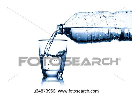 Drawing - Pouring water into a glass. Fotosearch