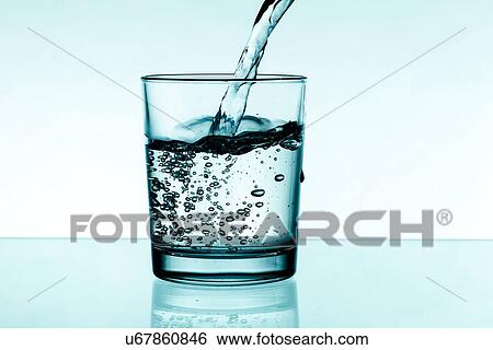 Stock Illustration - Pouring water into a glass. Fotosearch
