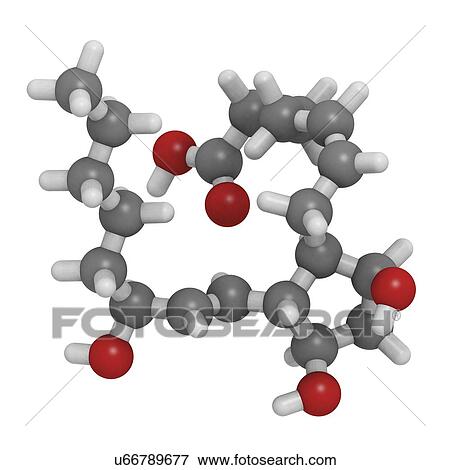 Stock Illustration - Prostaglandin F2alpha drug molecule. Fotosearch