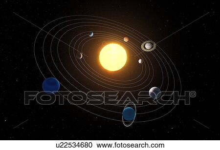 Clipart - Solar system, artwork. Fotosearch