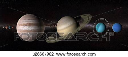 Drawing - Solar system, artwork. Fotosearch