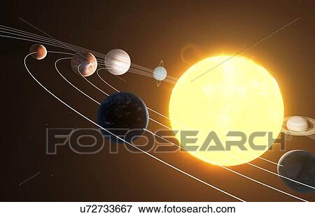 Stock Illustration - Solar system, artwork. Fotosearch