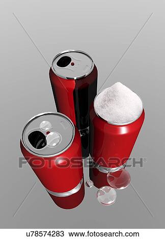 Drawing - Sugar in fizzy drinks, conceptual artwork. Fotosearch
