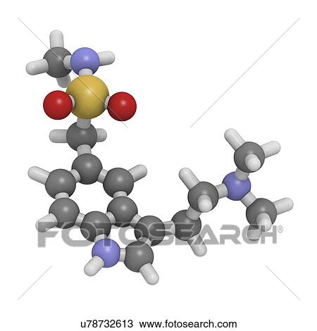 Drawing - Sumatriptan migraine headache drug. Fotosearch