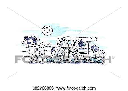 Teamwork, artwork View Large Illustration Drawing - Teamwork, artwork. Fotosearch