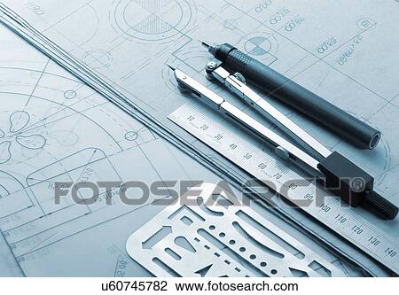 Drawing - Technical drawing instruments. Fotosearch